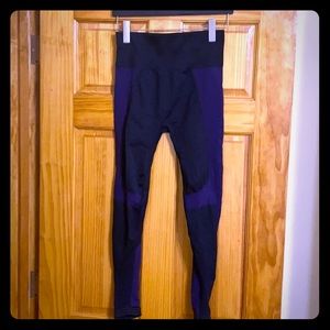 Black/Purple Work Out Pants